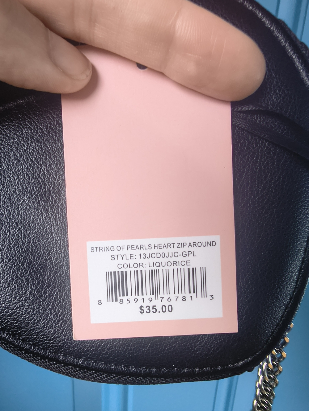 Juicy Couture Black Heart Wristlet Wallet with Crystal Logo - Picture 4 of 6